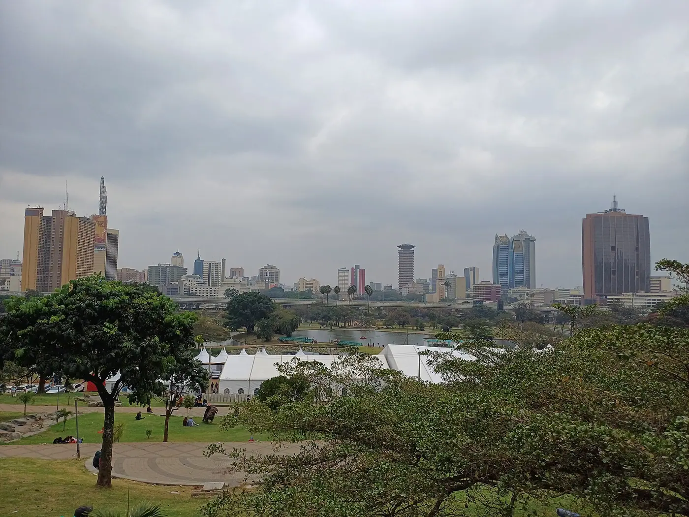 Skyline of Nairobi city as seen from Uhuru Park