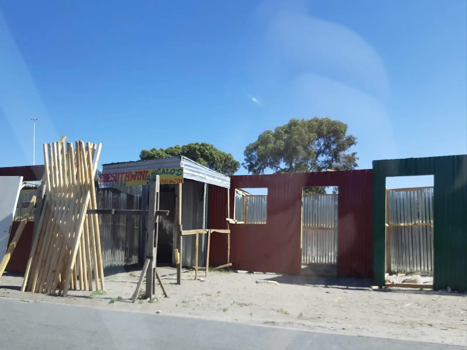 Prefabricated shacks for sale in the then rapidly growing informal settlement of Philippi East, Cape Town.
